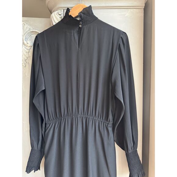 Isabel Marant Etoile Yescott Dress Sz 6 EU Sz 36 Black Silk Asymmetric Midi NWT - Picture 8 of 12